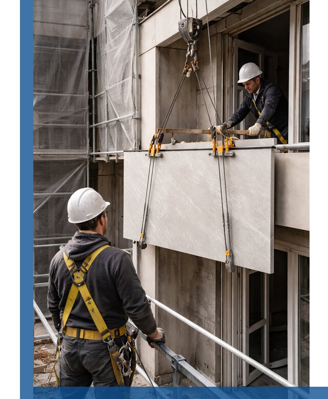 Подъем керамогранита на этаж в Светлограде грузчиками и техникой