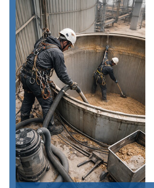 Профессиональная чистка зерновых бункеров в Светлограде с выездом