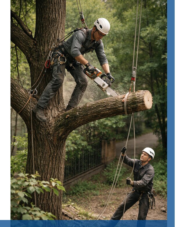 Спил деревьев альпинистами в Светлограде от 8126 р. | ВЫСОТНИК-Свт