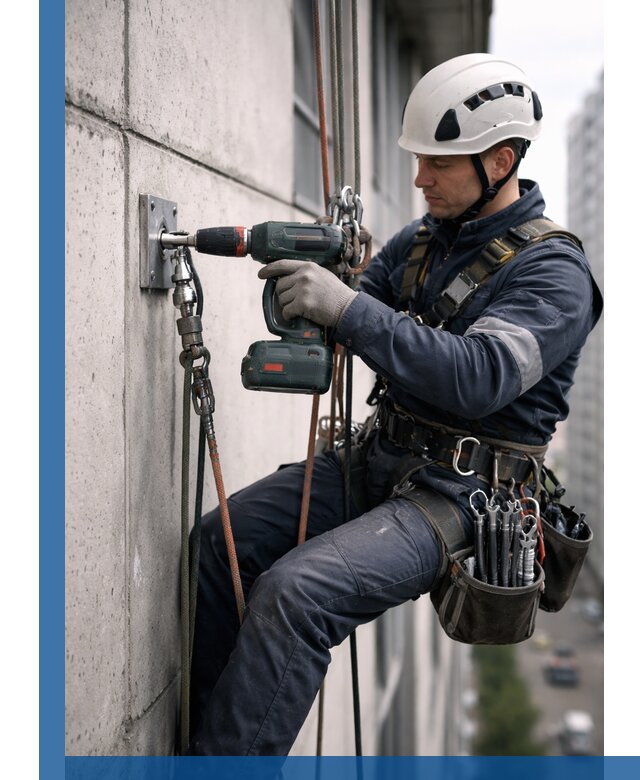 Установка анкерных точек для высотных работ в Светлограде